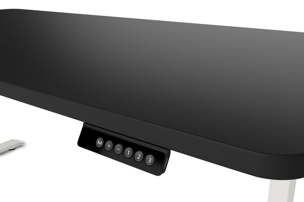 Electric standing desk, black/white, 160 x 80 cm