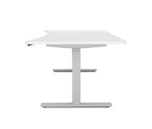 Bureau assis-debout électrique, blanc/gris, 200 x 92 cm