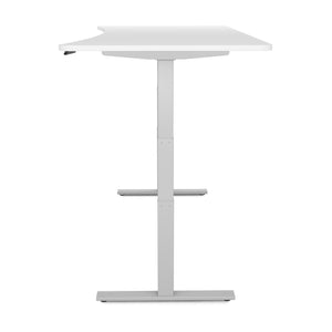 Bureau assis-debout électrique, blanc/gris, 200 x 92 cm