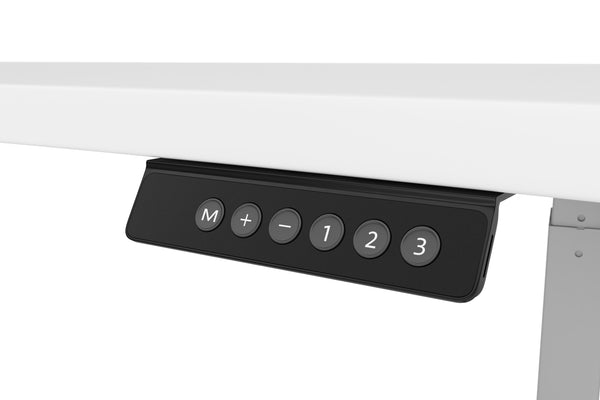 Bureau assis-debout électrique, blanc/gris, 200 x 92 cm