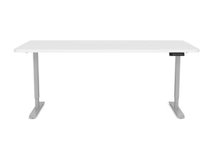 Bureau assis-debout électrique, blanc/gris, 160 x 80 cm
