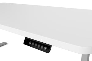 Bureau assis-debout électrique, blanc/gris, 160 x 80 cm