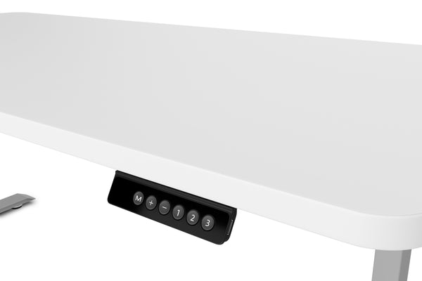 Bureau assis-debout électrique, blanc/gris, 160 x 80 cm