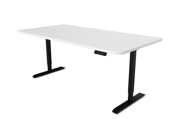 Electric standing desk, white/black, 160 x 80 cm