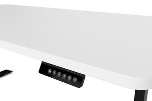 Electric standing desk, white/black, 160 x 80 cm