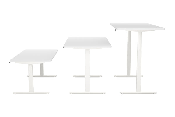 Bureau assis-debout électrique, blanc, 180 x 90 cm