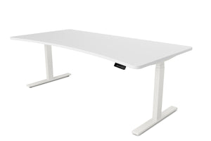 Bureau assis-debout électrique, blanc, 200 x 92 cm