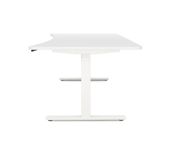 Bureau assis-debout électrique, blanc, 200 x 92 cm