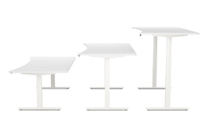 Bureau assis-debout électrique, blanc, 200 x 92 cm