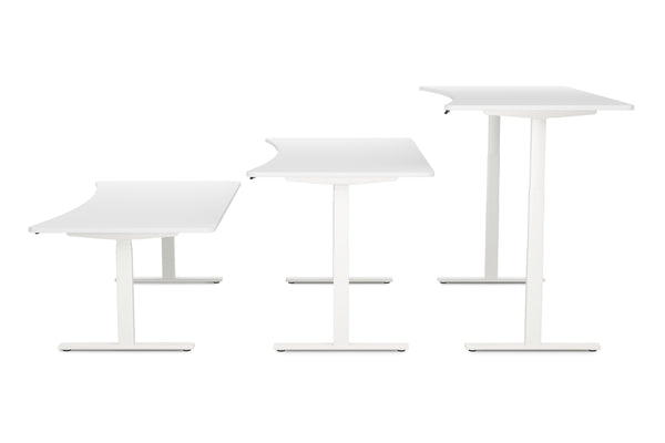 Bureau assis-debout électrique, blanc, 200 x 92 cm