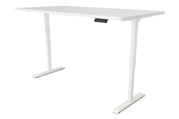 Bureau assis-debout électrique, blanc, 160 x 80 cm