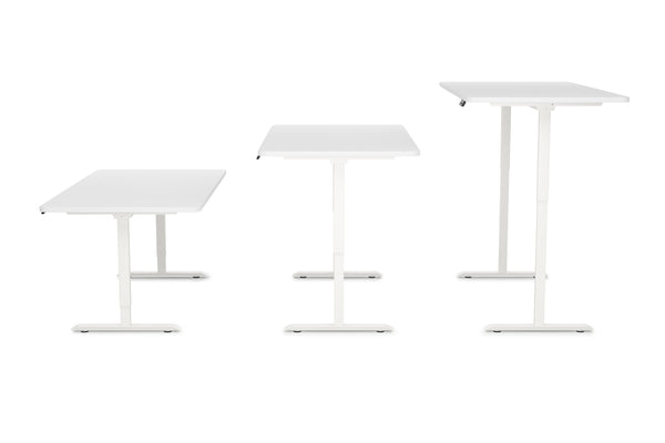 Bureau assis-debout électrique, blanc, 160 x 80 cm