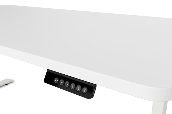 Bureau assis-debout électrique, blanc, 160 x 80 cm