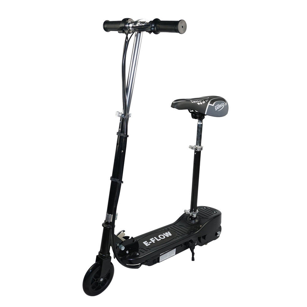 Black e-scooter with seat