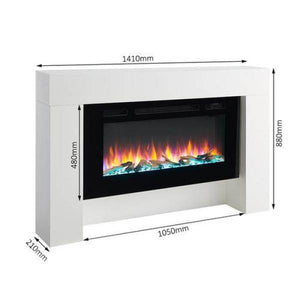 BALDERIA Elektrokamin Herkules 3D-Flammeneffekt, dimmbar, Heizung 2000W Weiss