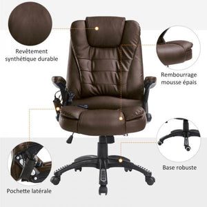 Massage-Chefsessel mit Wärmefunktion Gaming braun