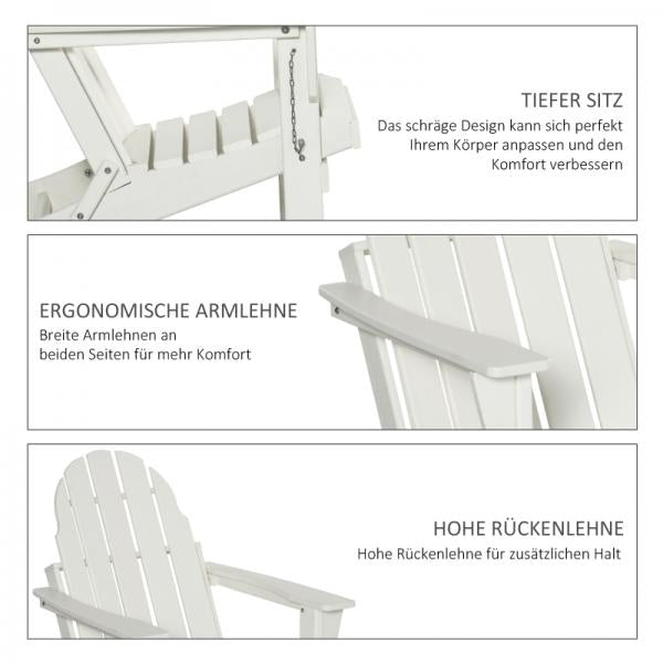 Gartenstuhl, Klappstuhl, ergonomisches Design, wetterfest, Kunststoff, weiss