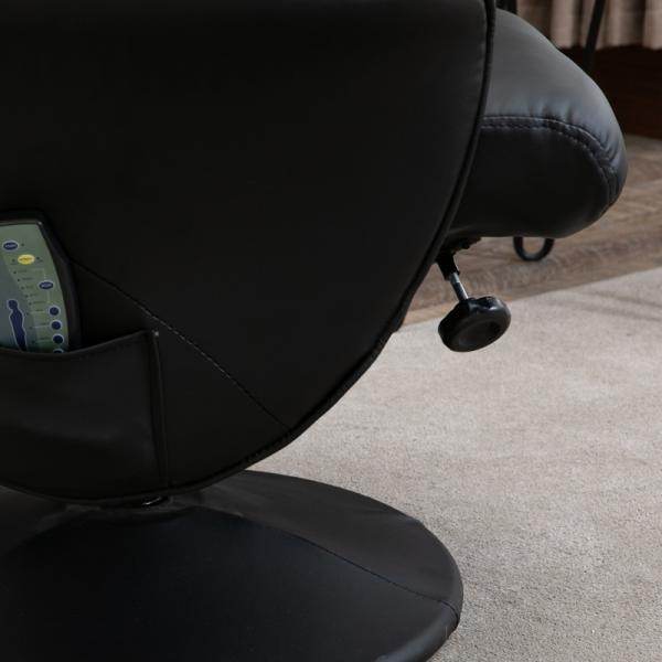 Relaxsessel mit Fusshocker Liegefunktion Massagesessel Kunstleder Schwarz