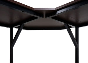 Eck-Schreibtisch Computertisch 76x196x110cm MDF Metall dunkelbraun