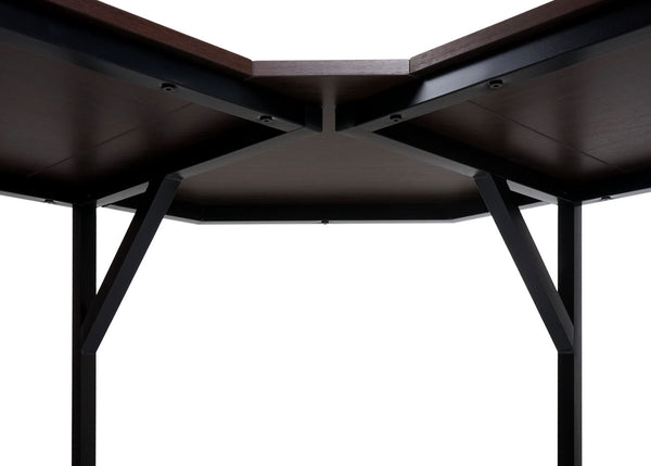 Eck-Schreibtisch Computertisch 76x196x110cm MDF Metall dunkelbraun