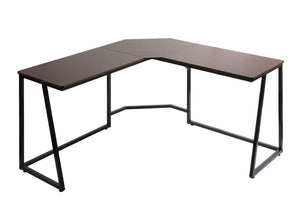 Eck-Schreibtisch Computertisch 76x196x110cm MDF Metall dunkelbraun