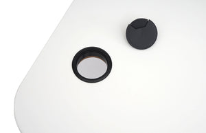 Stehpult Eck-Schreibtisch elektrisch höhenverstellbar mit Memory Weiss-schwarz