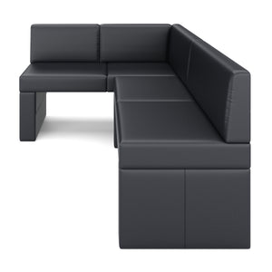 Eckbank Leder ERIKA 200 x 140 cm links schwarz
