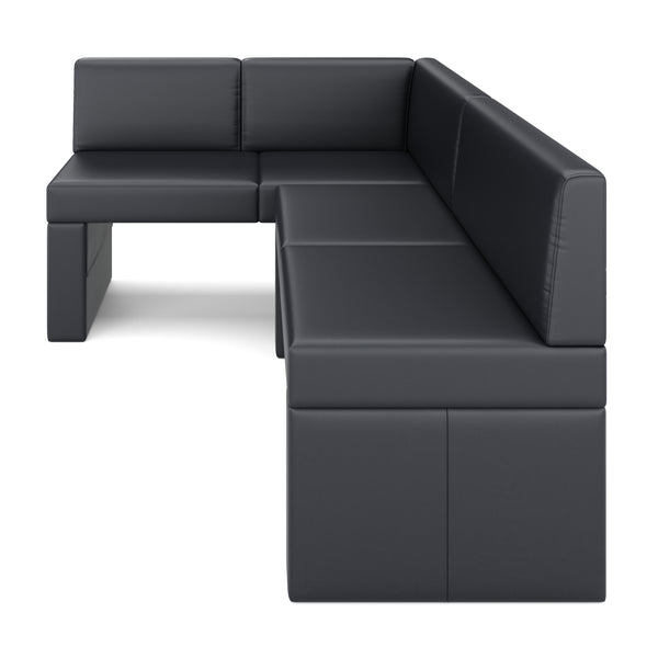Eckbank Leder ERIKA 200 x 140 cm links schwarz