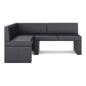 Eckbank Leder ERIKA 200 x 140 cm links schwarz