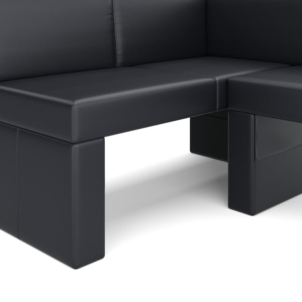 Eckbank Leder ERIKA 200 x 140 cm links schwarz