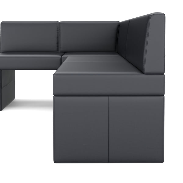 Eckbank Leder ERIKA 200 x 140 cm links schwarz