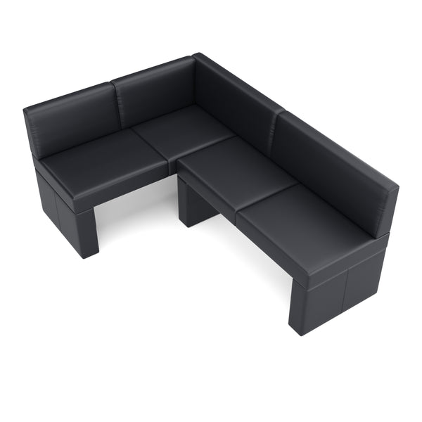 Eckbank Leder ERIKA 200 x 140 cm links schwarz