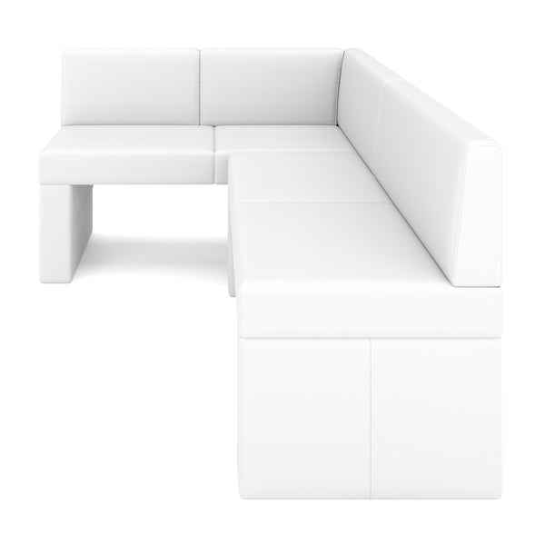 Eckbank Leder ERIKA 200 x 140 cm links weiss