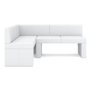 Eckbank Leder ERIKA 200 x 140 cm links weiss