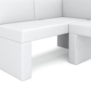 Eckbank Leder ERIKA 200 x 140 cm links weiss
