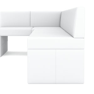 Eckbank Leder ERIKA 200 x 140 cm links weiss