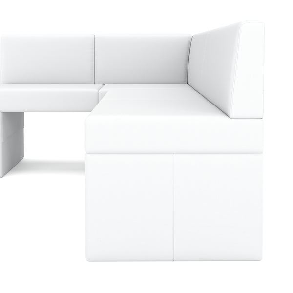 Eckbank Leder ERIKA 200 x 140 cm links weiss