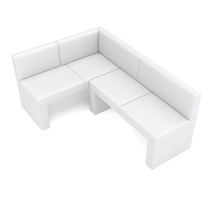Eckbank Leder ERIKA 200 x 140 cm links weiss
