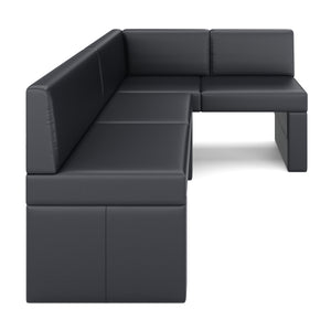 Eckbank Leder ERIKA 200 x 140 cm rechts schwarz