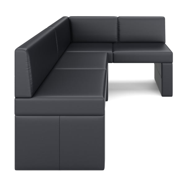 Eckbank Leder ERIKA 200 x 140 cm rechts schwarz