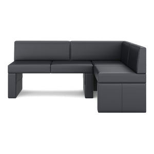 Eckbank Leder ERIKA 200 x 140 cm rechts schwarz