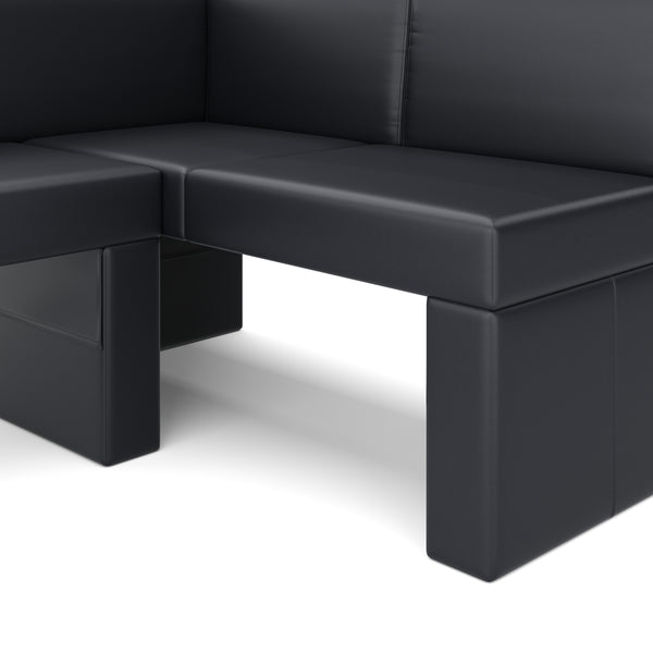 Eckbank Leder ERIKA 200 x 140 cm rechts schwarz