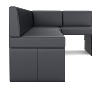 Eckbank Leder ERIKA 200 x 140 cm rechts schwarz