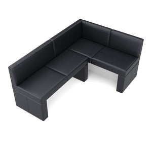 Eckbank Leder ERIKA 200 x 140 cm rechts schwarz