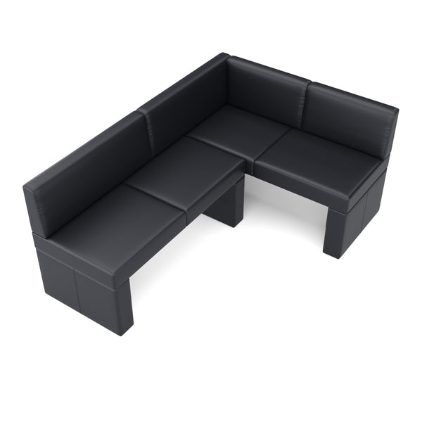 Eckbank Leder ERIKA 200 x 140 cm rechts schwarz
