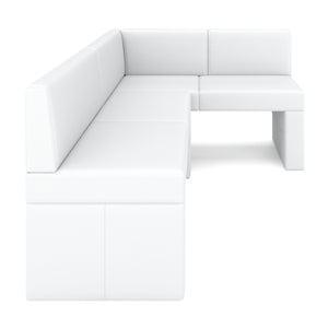Eckbank Leder ERIKA 200 x 140 cm rechts weiss