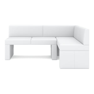 Eckbank Leder ERIKA 200 x 140 cm rechts weiss