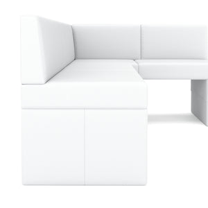 Eckbank Leder ERIKA 200 x 140 cm rechts weiss