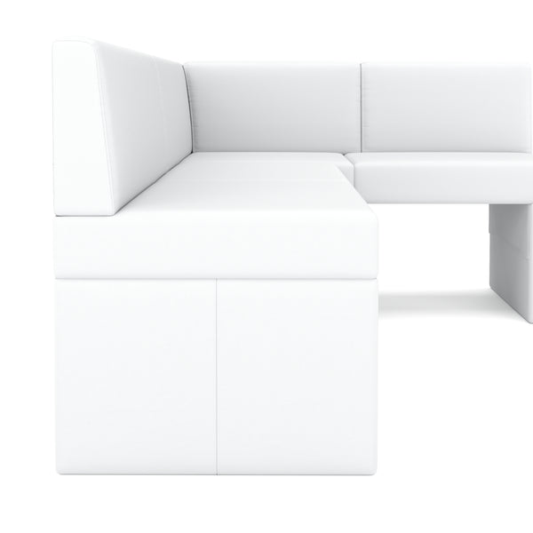 Eckbank Leder ERIKA 200 x 140 cm rechts weiss