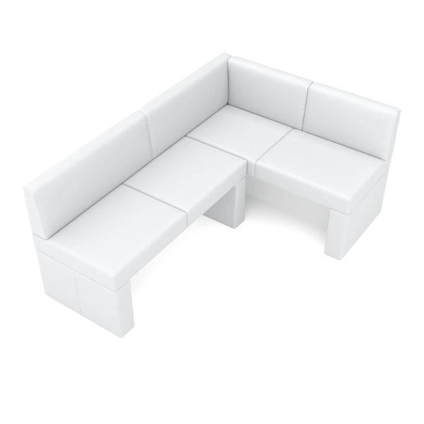 Eckbank Leder ERIKA 200 x 140 cm rechts weiss